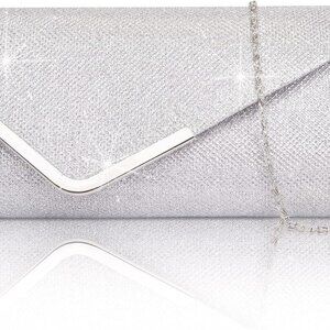 Clutch Purses for Women, Shiny Sequin Envelope Clutch Evening Bag with Chain, Fa